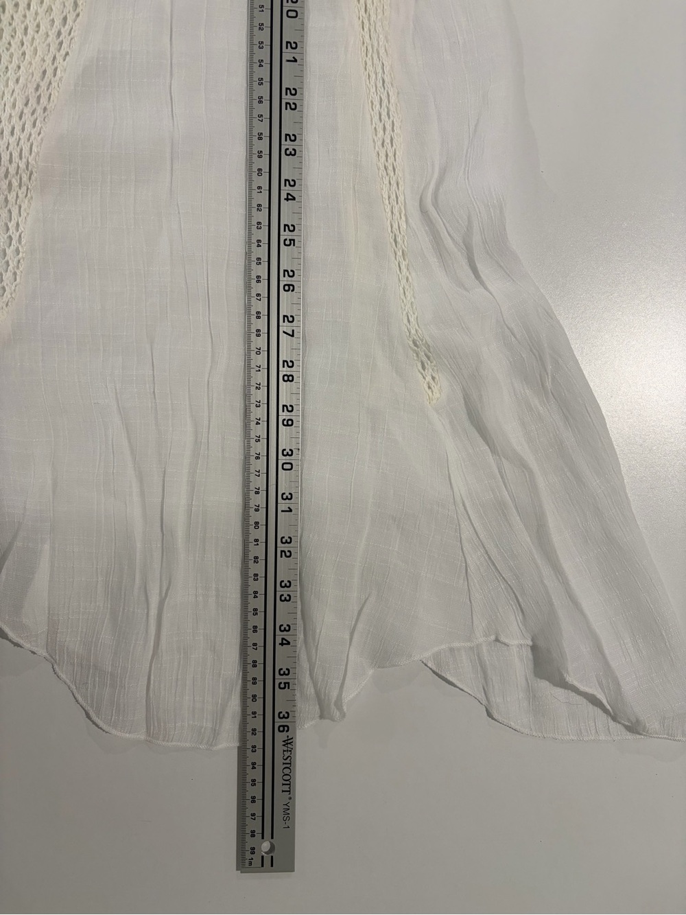 Elan White Crochet-Front Swim Coverup Dress (M) - Picture 5 of 6